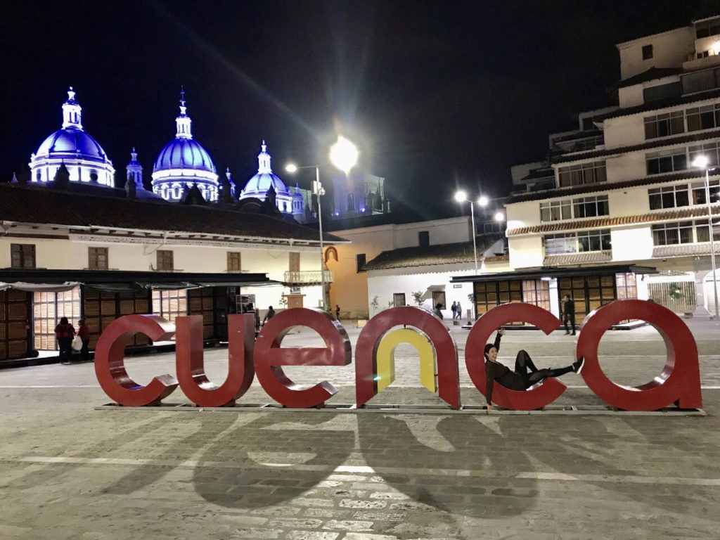 cuenca ecuador sign with block letters