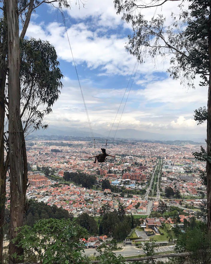 swing at the turi sky park in cuenca ecuador