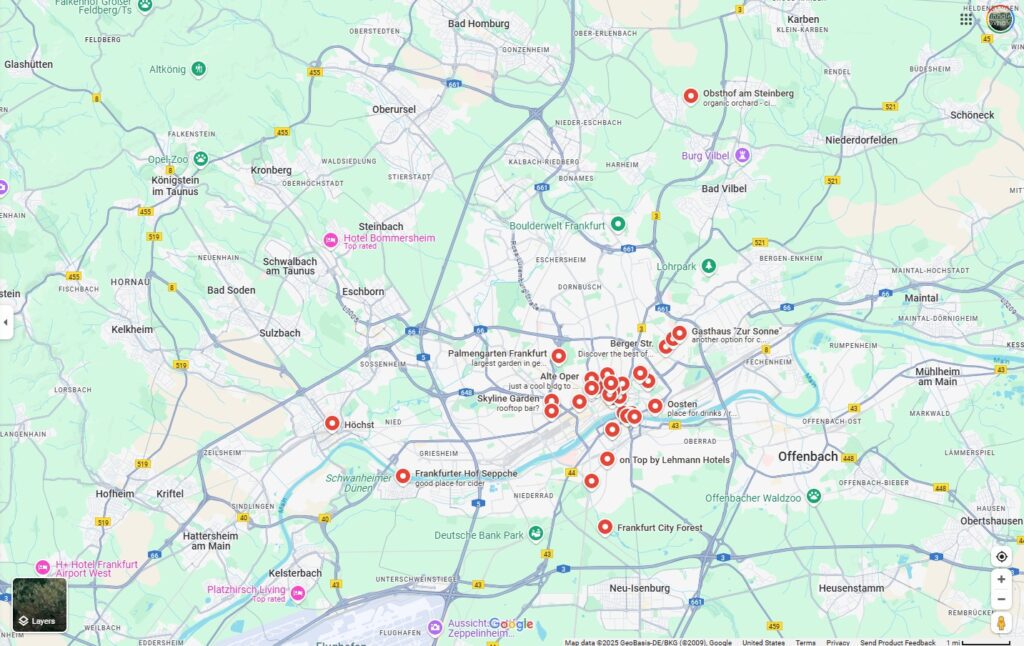 map of things to do in frankfurt germany