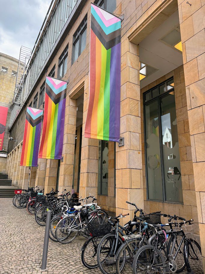 frankfurt germany lgbtq flags and bikes