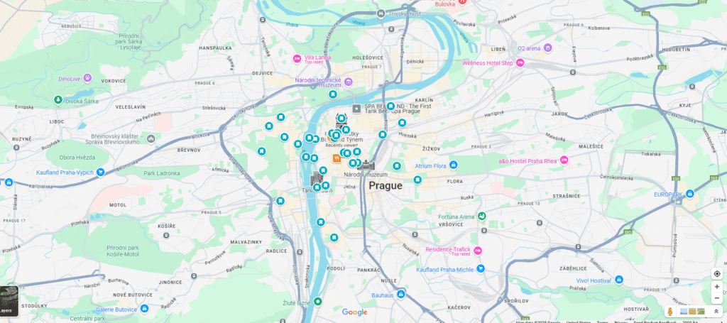 map of things to do in prague czech republic